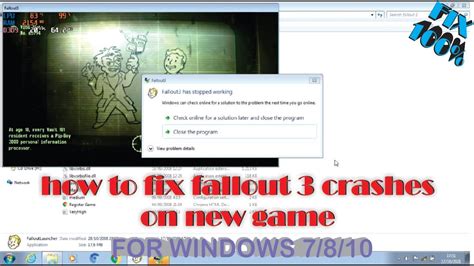 fallout 3 crashes on new game|fallout 3 goty steam crash on startup.